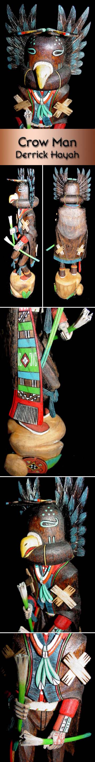 Hopi Kachina By Derrick Hayah Crow Man